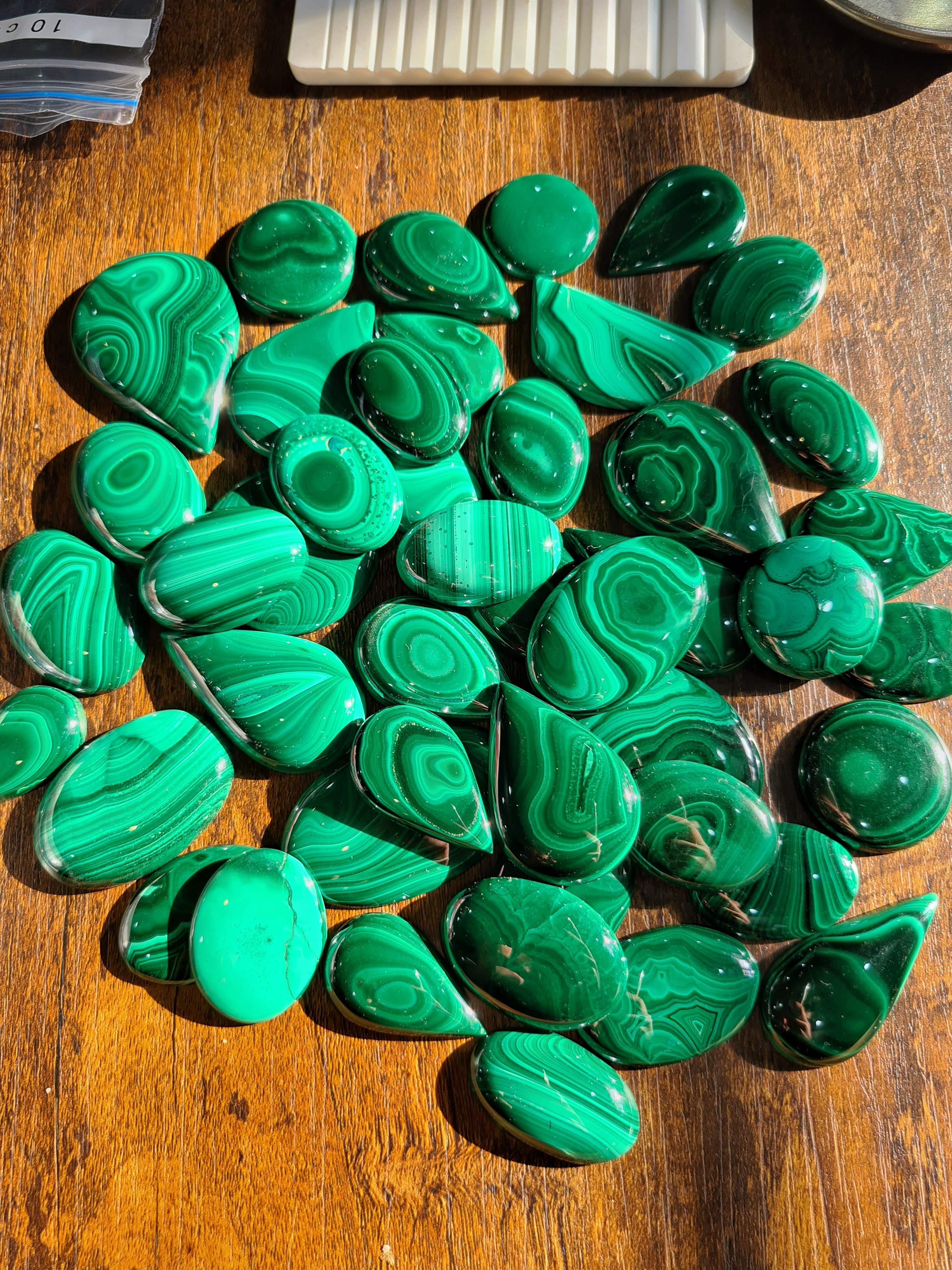 Natural Malachite Cabochons 22-40mm Sizes | Top Quality - The LabradoriteKing