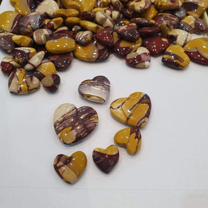 Natural Mookaite Jasper Hearts Lot Both side Polished - The LabradoriteKing