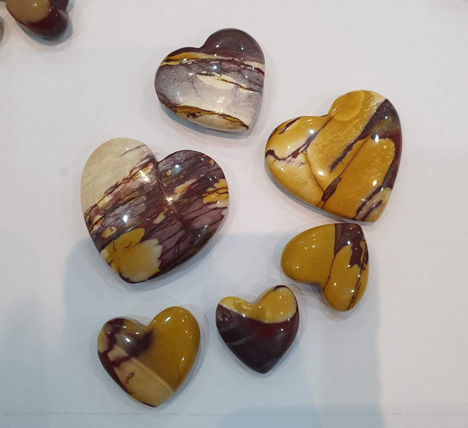 Natural Mookaite Jasper Hearts Lot Both side Polished - The LabradoriteKing