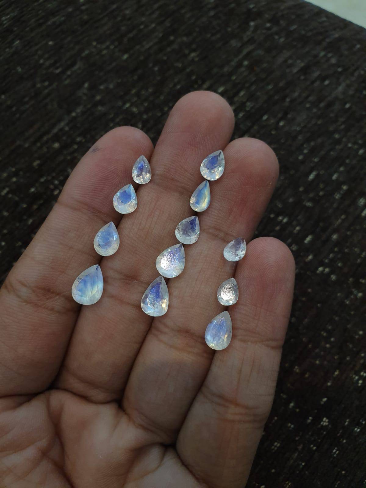 Natural Moonstones 12pcs Faceted Teadrops Lot - The LabradoriteKing