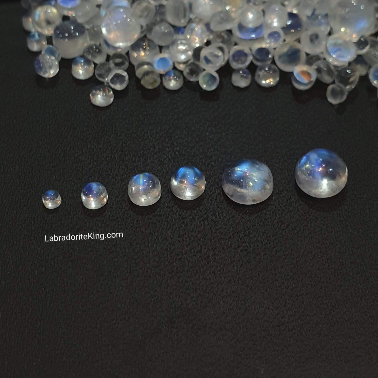 Natural Moonstones Flashy Calibrated Round Cabochons - The LabradoriteKing