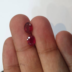 Natural Mozambique Ruby PAIR 8mm Ovals - The LabradoriteKing