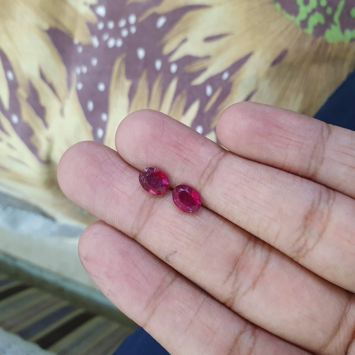 Natural Mozambique Ruby PAIR 8mm Ovals - The LabradoriteKing