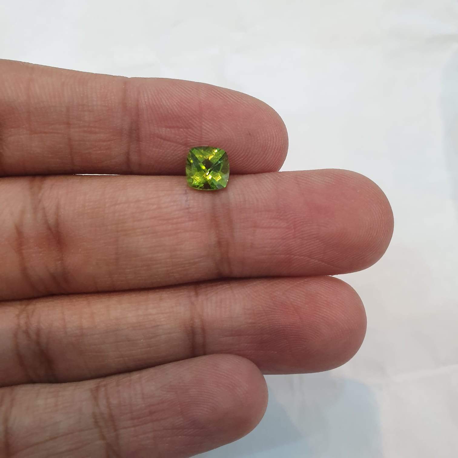 Natural Peridot Top Quality 7mm Checker Cut Cushion Sqaure - The LabradoriteKing