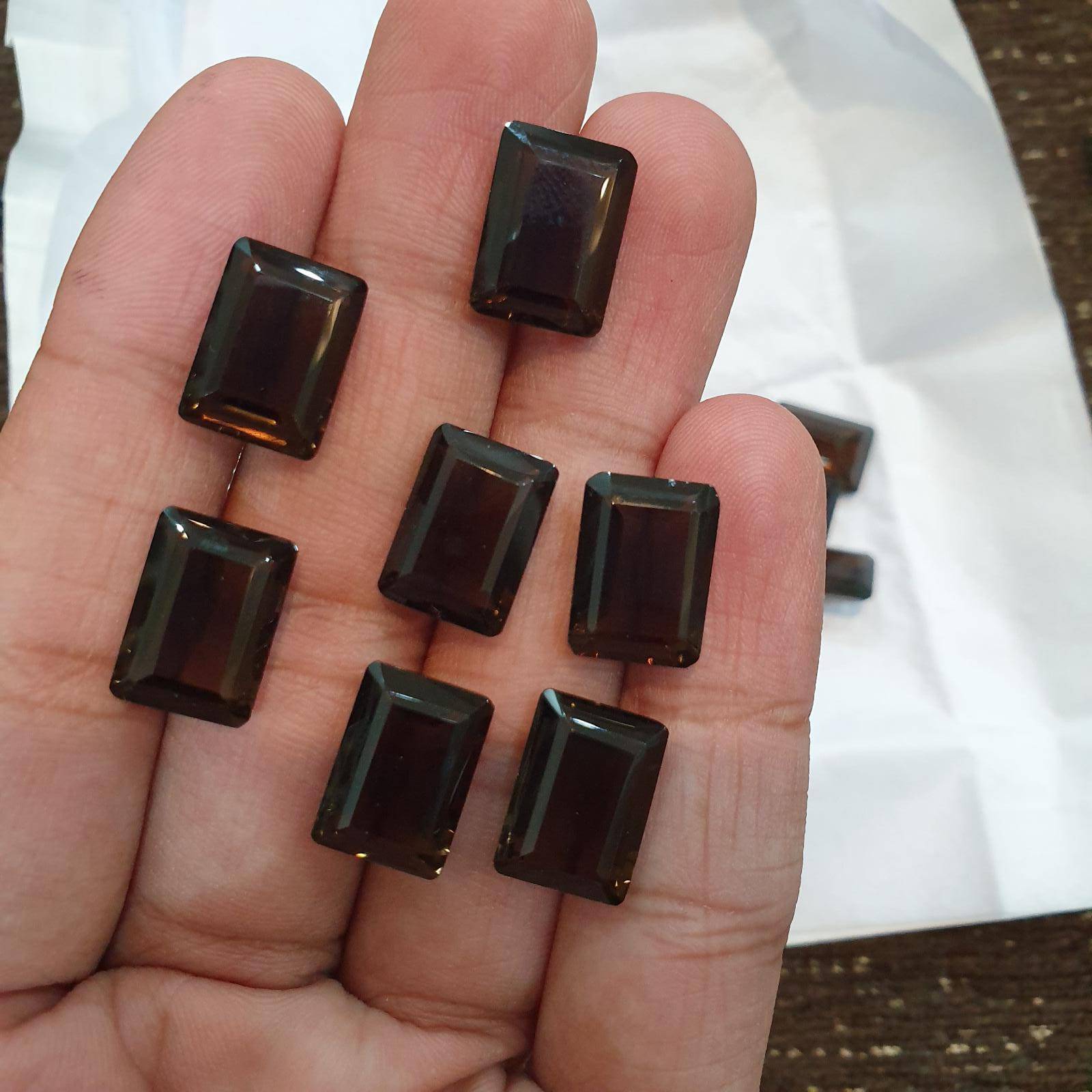 Natural Smoky Quartz 14x10mm Rectangles Calibrated Size - The LabradoriteKing