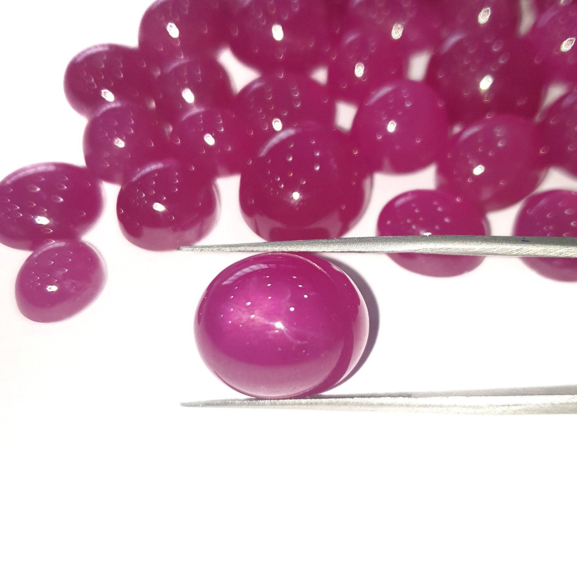 Natural Star Pink Ruby Cabochon from Thailand | 12-15mm - The LabradoriteKing