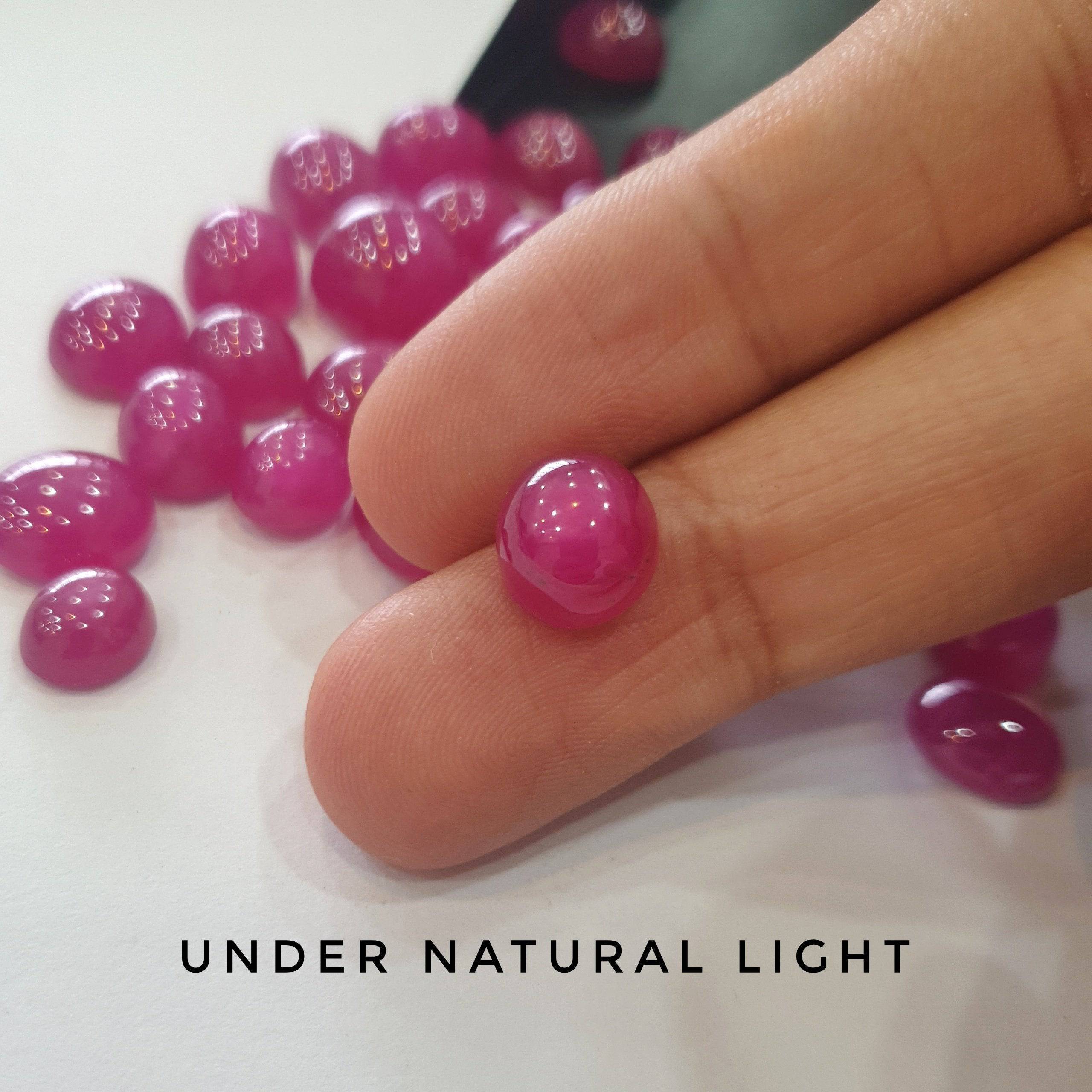 Natural Star Pink Ruby Cabochon from Thailand | 12-15mm - The LabradoriteKing