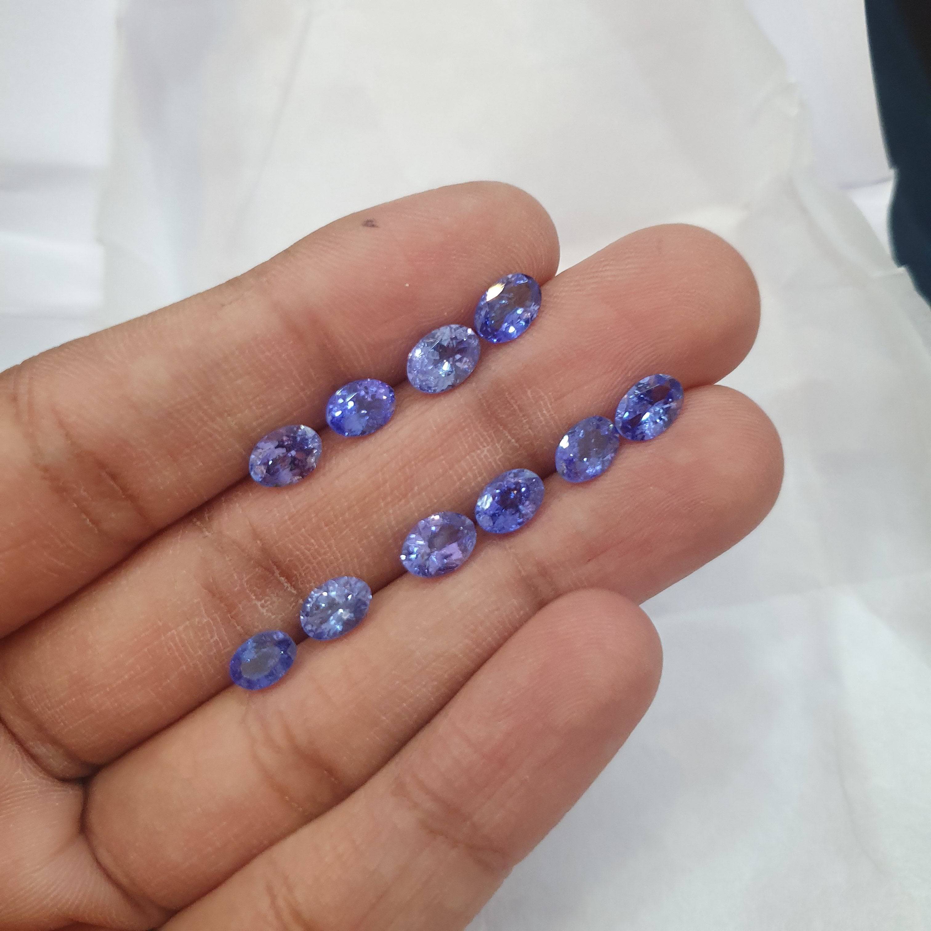 Natural Tanzanite Oval 10pcs 7mm Lot Untreated - The LabradoriteKing