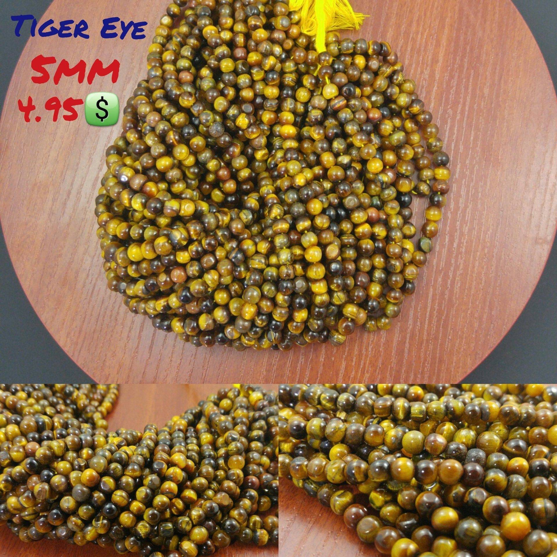 Natural Tiger Stone Beads 5mm, 14" Inches beads, Round Beads - The LabradoriteKing