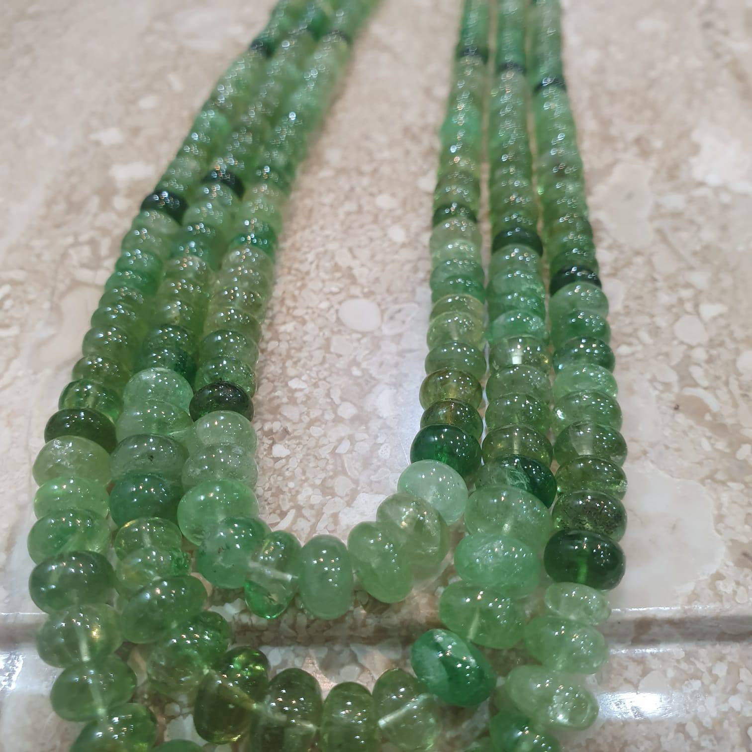 Natural Tsavorites Beads Rondelles 4-8mm Graduated 19 Inches - The LabradoriteKing