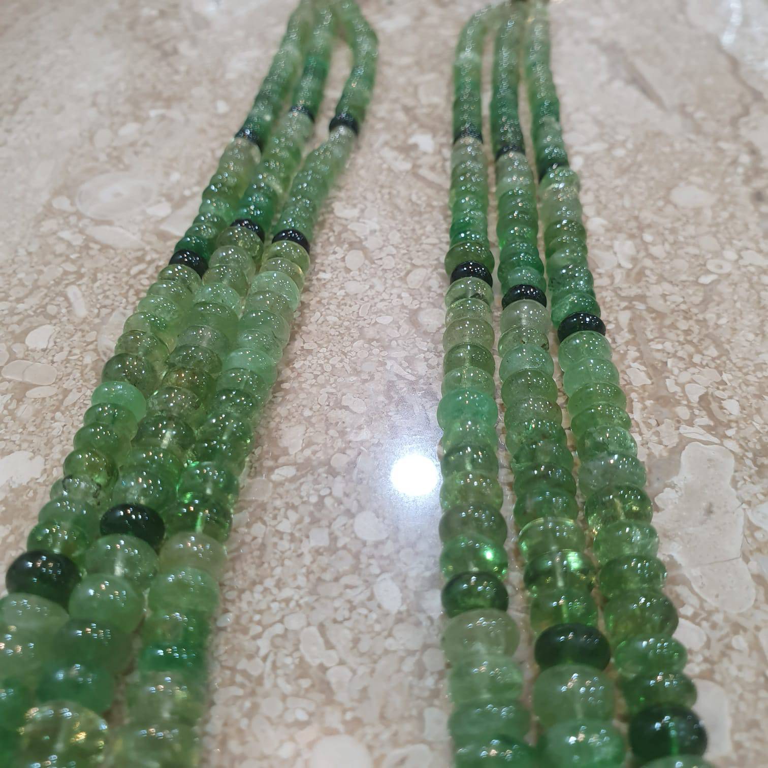 Natural Tsavorites Beads Rondelles 4-8mm Graduated 19 Inches - The LabradoriteKing