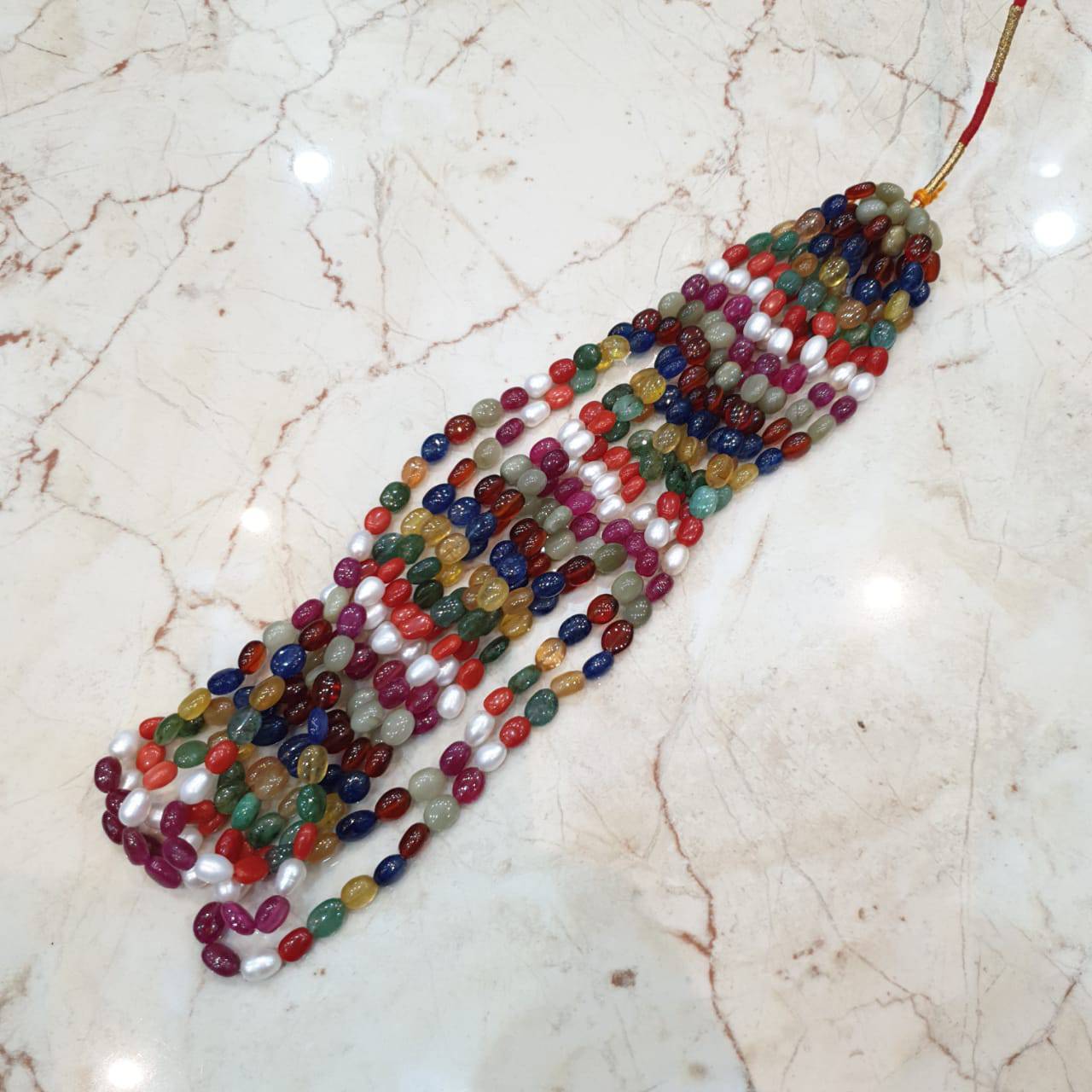Navratan Chakra 9 Precious stones: Sapphire, Ruby, Emerald beads - The LabradoriteKing