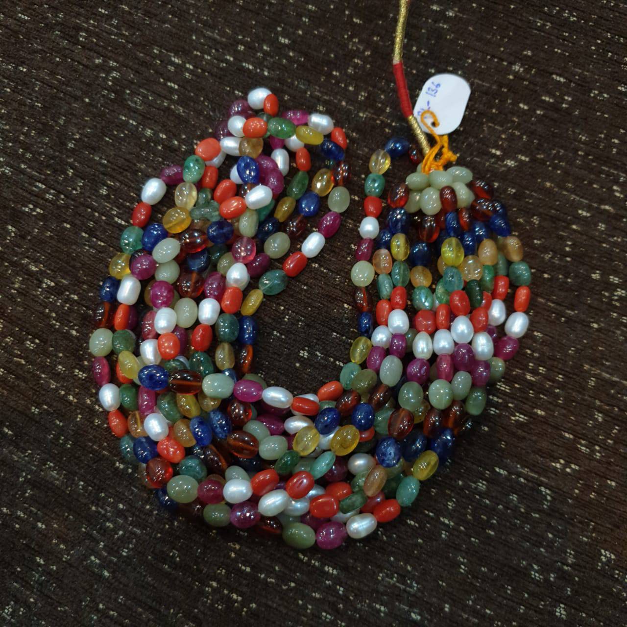 Navratan Chakra 9 Precious stones: Sapphire, Ruby, Emerald beads - The LabradoriteKing