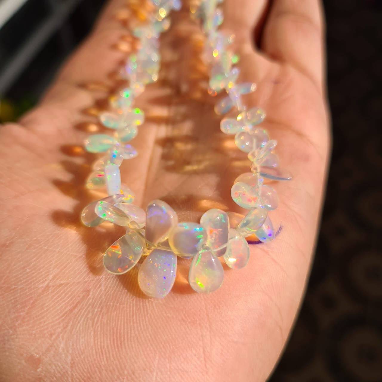 New🔥 Natural Opal Pears top drilled beads | 3-9mm Size | Good Quality - The LabradoriteKing