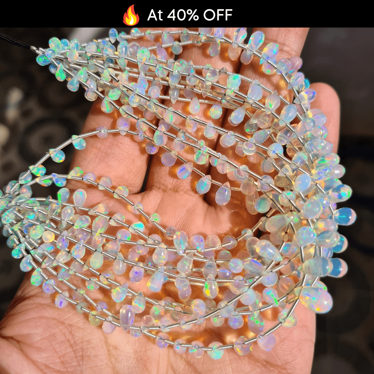 Offer 🔥 Opal Teardrop Beads | 9 Inches - The LabradoriteKing