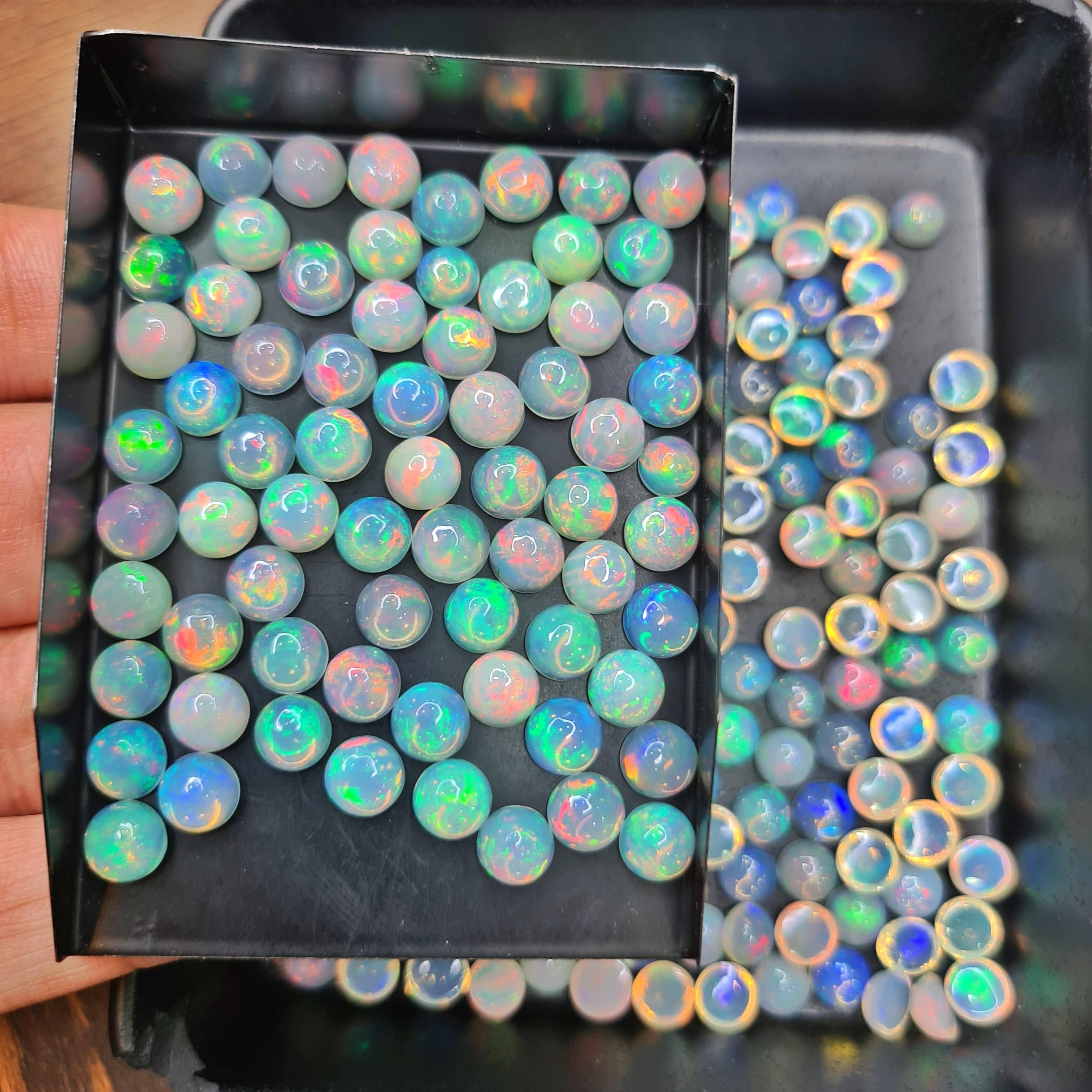 Opal round cabochons | 6mm and 7mm - The LabradoriteKing