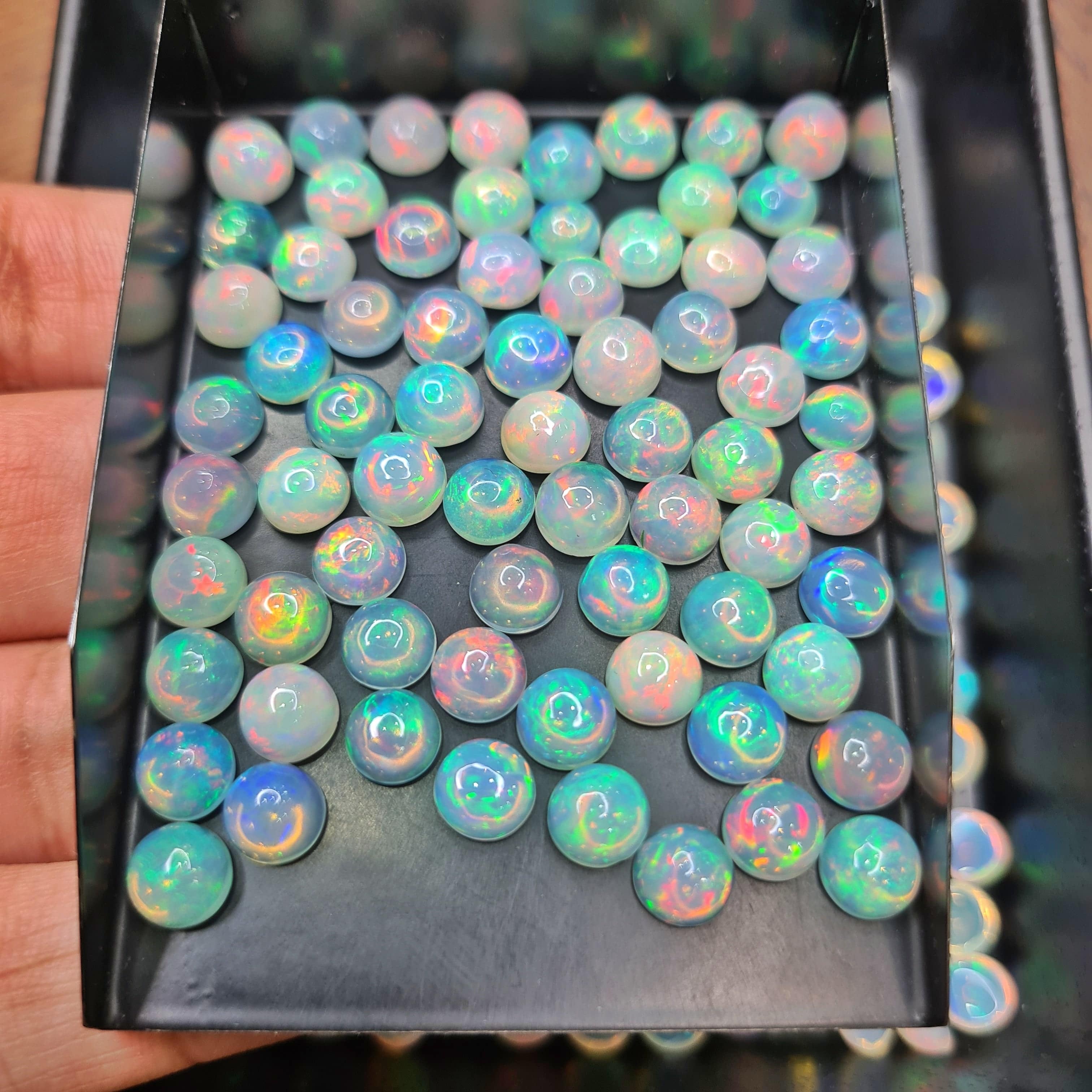 Opal round cabochons | 6mm and 7mm - The LabradoriteKing