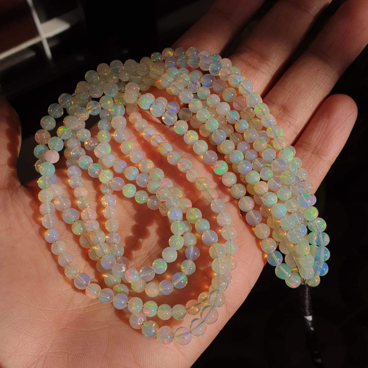 Opal Rounds Beads 14" Inches Play Of colours | untreated Spheres - The LabradoriteKing