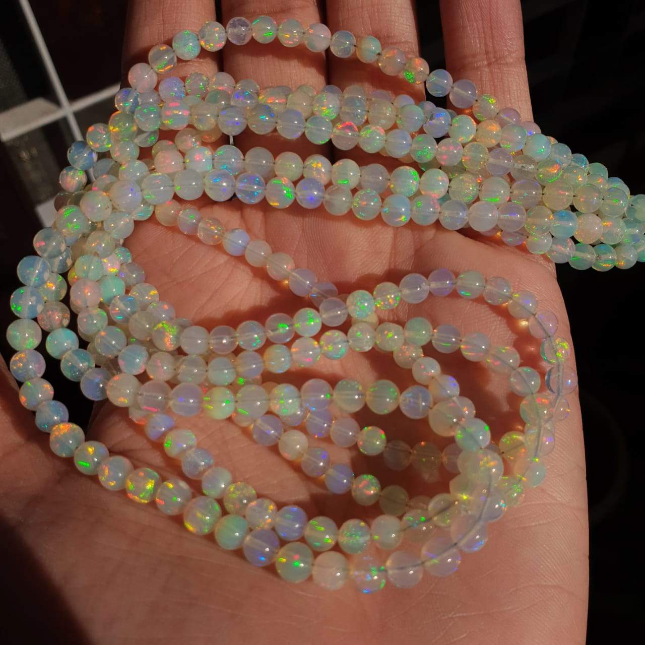 Opal Rounds Beads 14" Inches Play Of colours | untreated Spheres - The LabradoriteKing