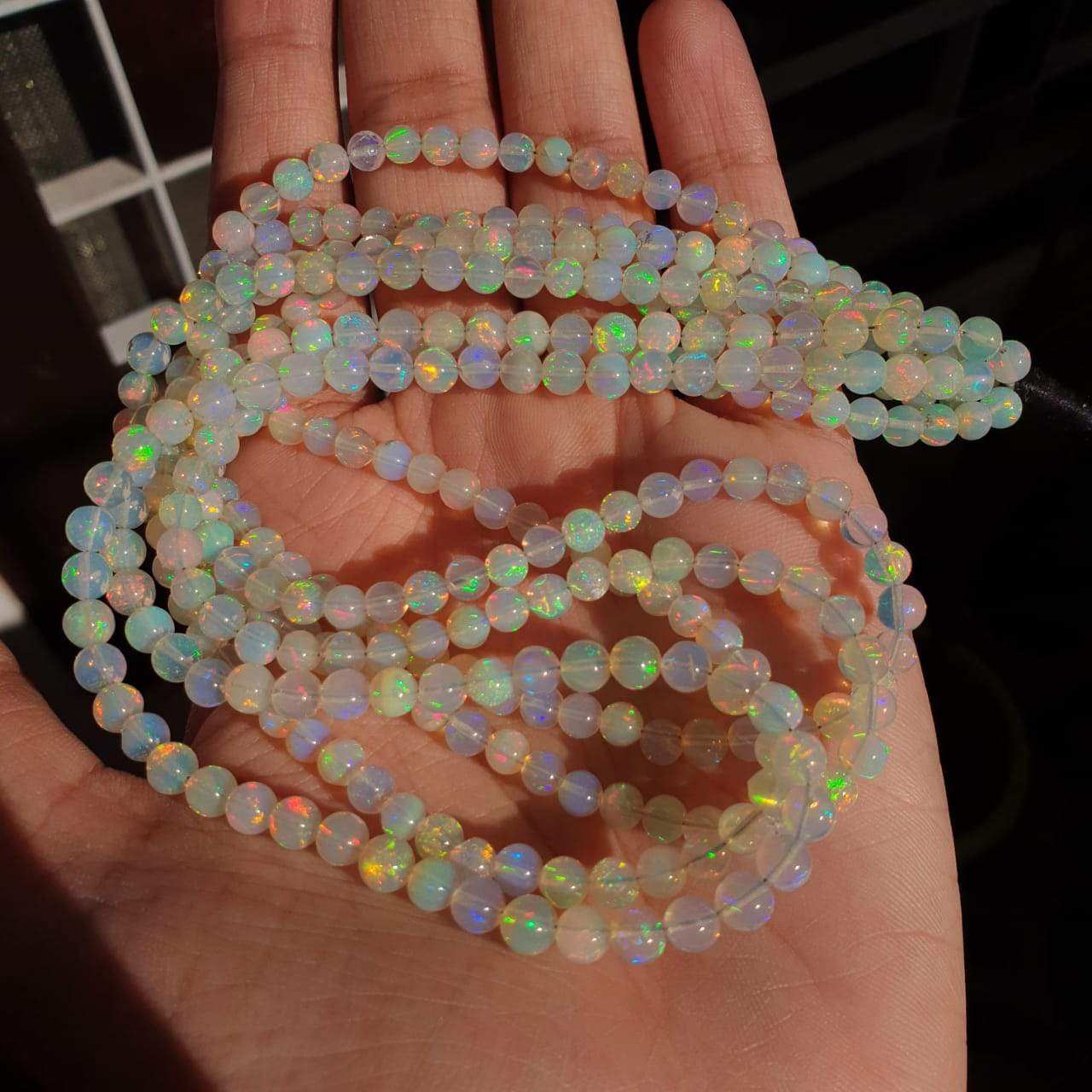 Opal Rounds Beads 14" Inches Play Of colours | untreated Spheres - The LabradoriteKing