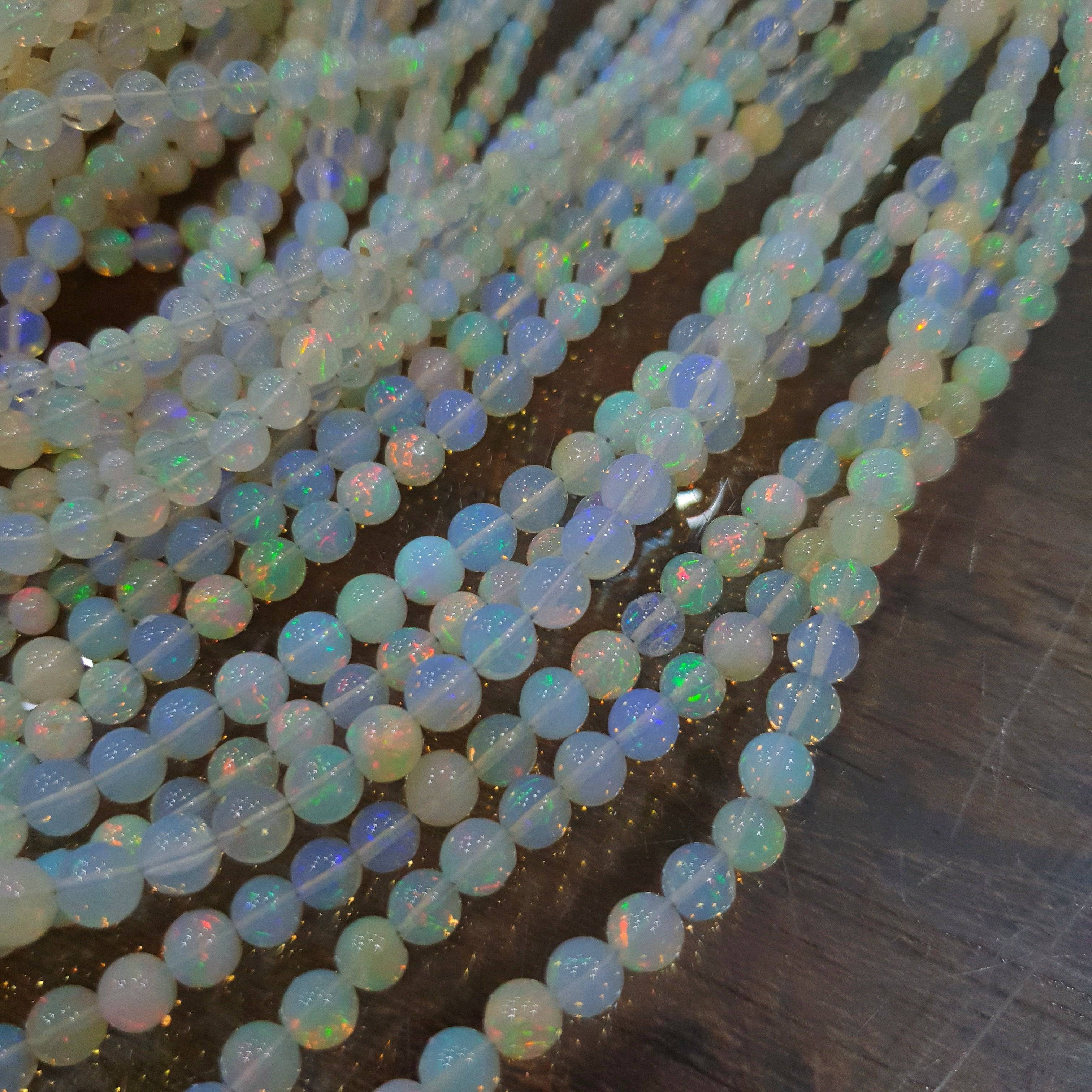 Opal Rounds Beads 14" Inches Play Of colours | untreated Spheres - The LabradoriteKing