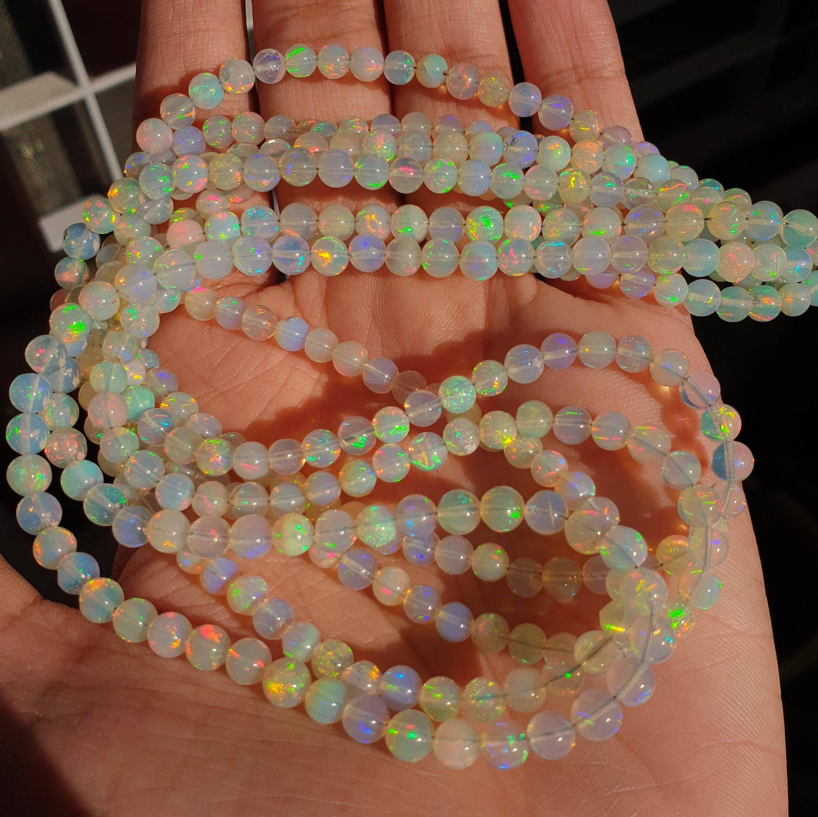 Opal Rounds Beads 14" Inches Play Of colours | untreated Spheres - The LabradoriteKing