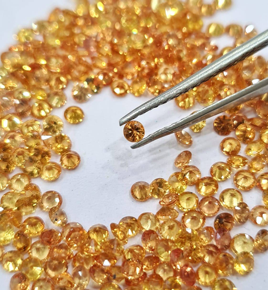 Orange Sapphire 1.70mm Diamond Cut Lot | Top Quality - The LabradoriteKing