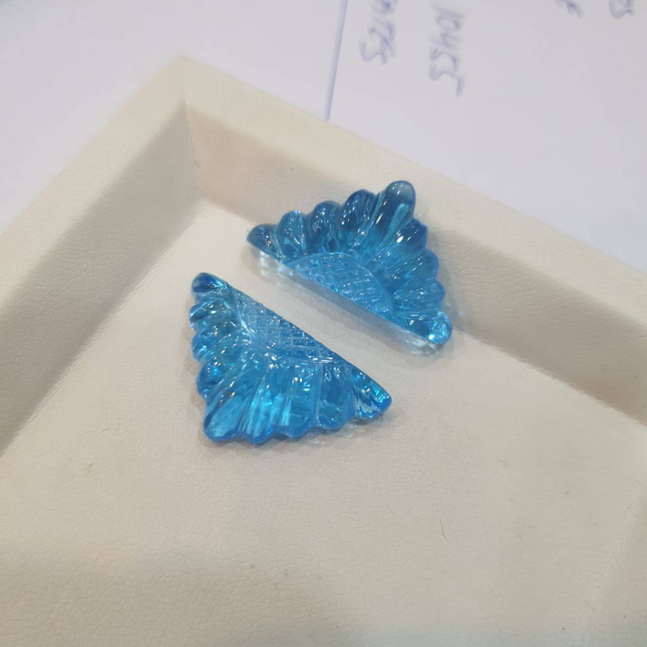 Perfect Pair Blue Topaz 42.25cts / 27x15mm  / One of a Kind Lot - The LabradoriteKing