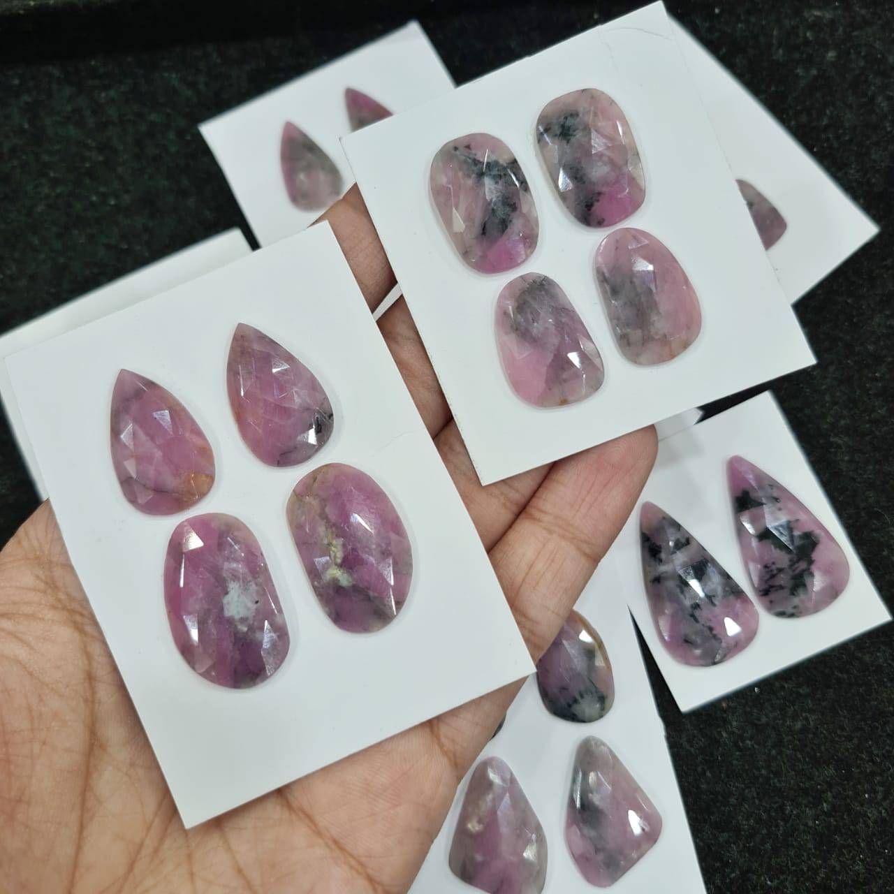 Pink Sapphire Bi Colour Rosecuts Pairs with Flat backs - The LabradoriteKing