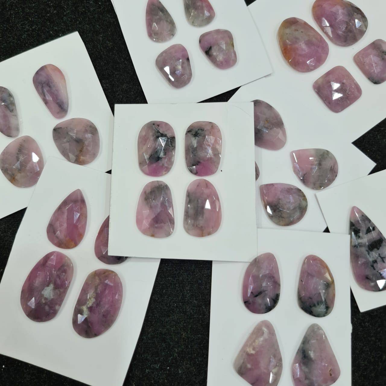 Pink Sapphire Bi Colour Rosecuts Pairs with Flat backs - The LabradoriteKing