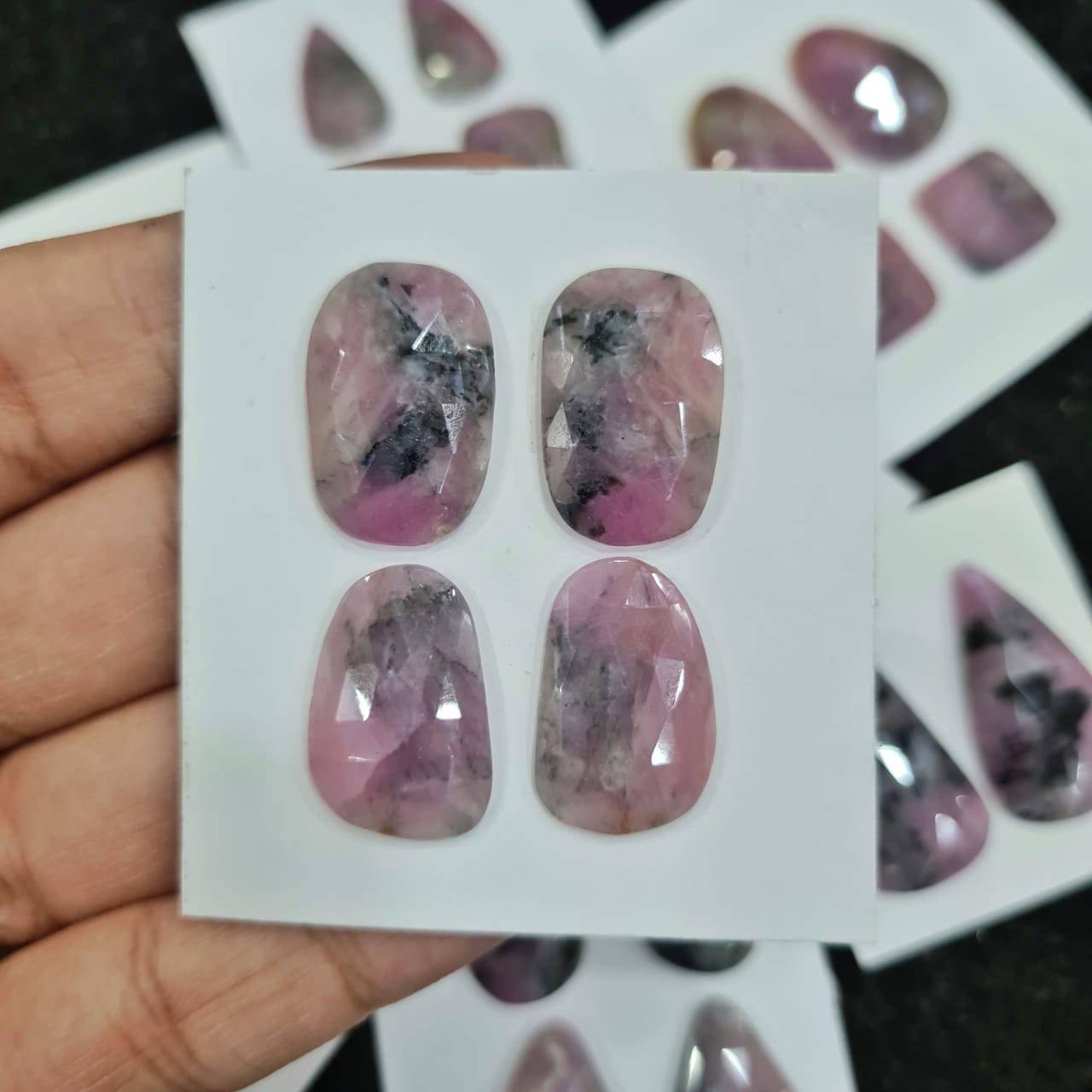 Pink Sapphire Bi Colour Rosecuts Pairs with Flat backs - The LabradoriteKing