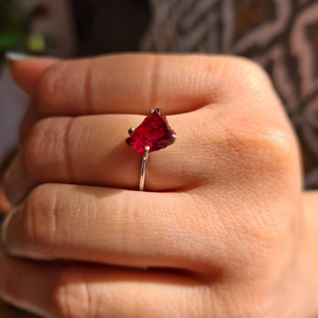 Pink Tourmaline Ring | 925 Sterling Silver Adjustable Minimalist Style - The LabradoriteKing