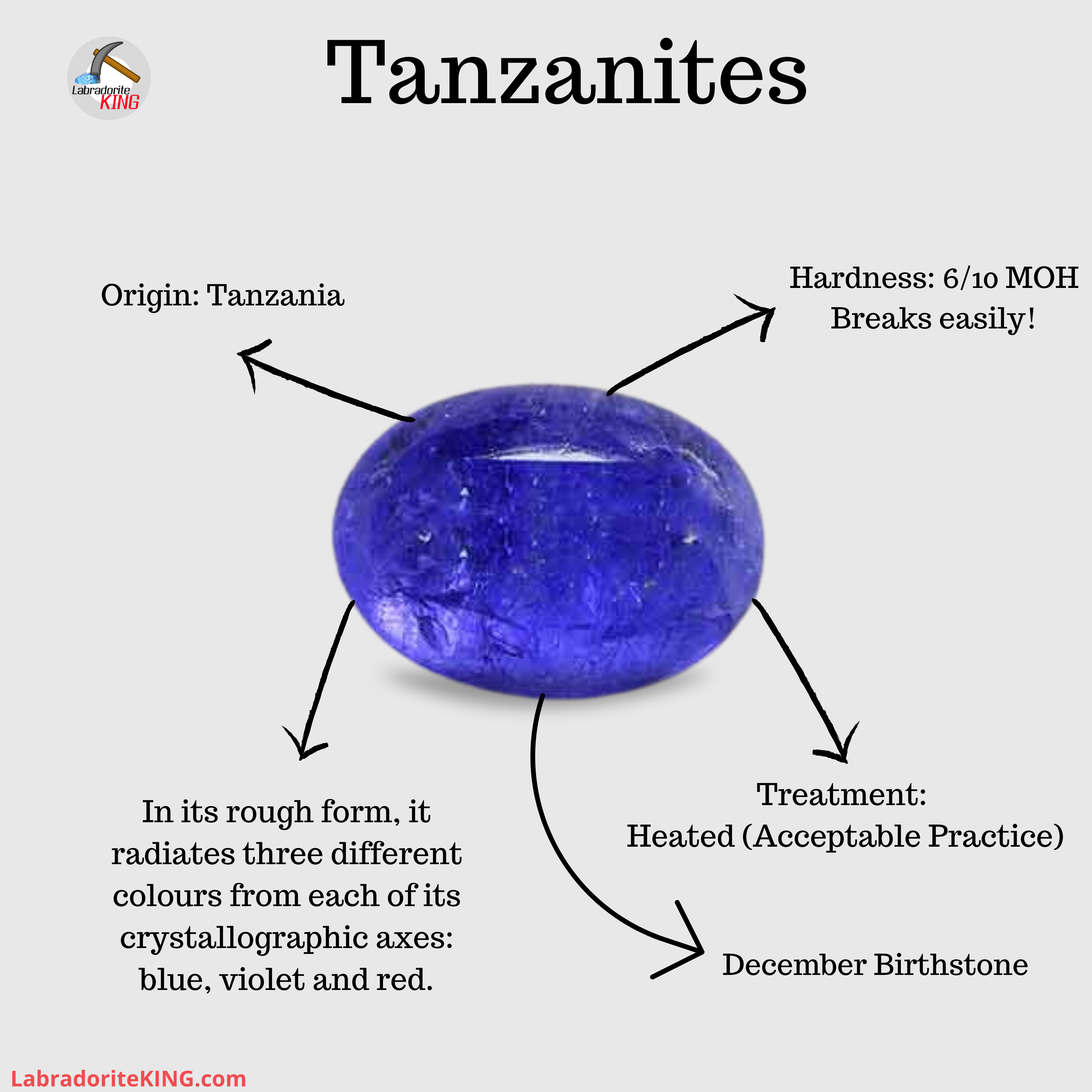 1 Pc Natural Tanzanite Cabochon Randomly selected | Rich intense Colour | 12-15mm - The LabradoriteKing