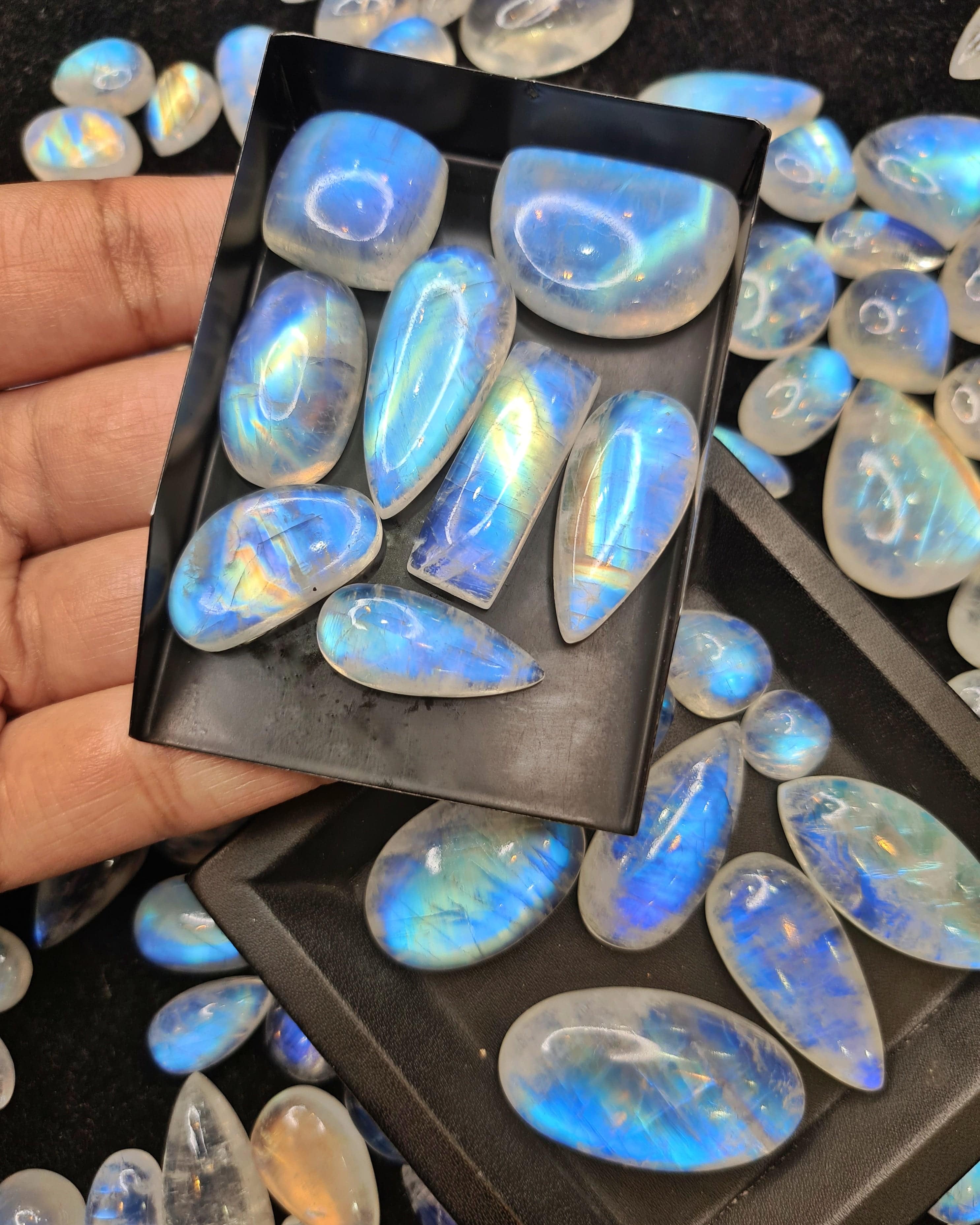 Rainbow Moonstones Cabochons 227 Ct|  8pcs - The LabradoriteKing