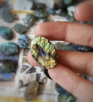 Raw Labradorite Lot of 10pcs FLAT BACKS. Random pick - The LabradoriteKing