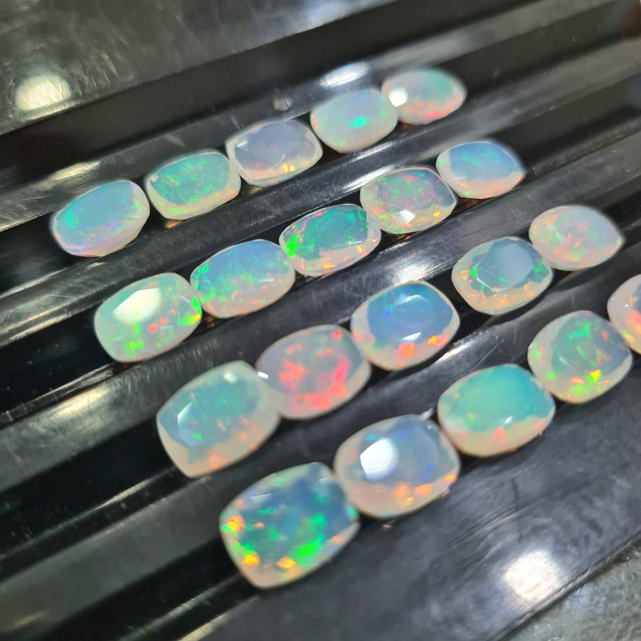 Rectangular Opal Faceted 9x7mm | Ethiopian Mined - The LabradoriteKing