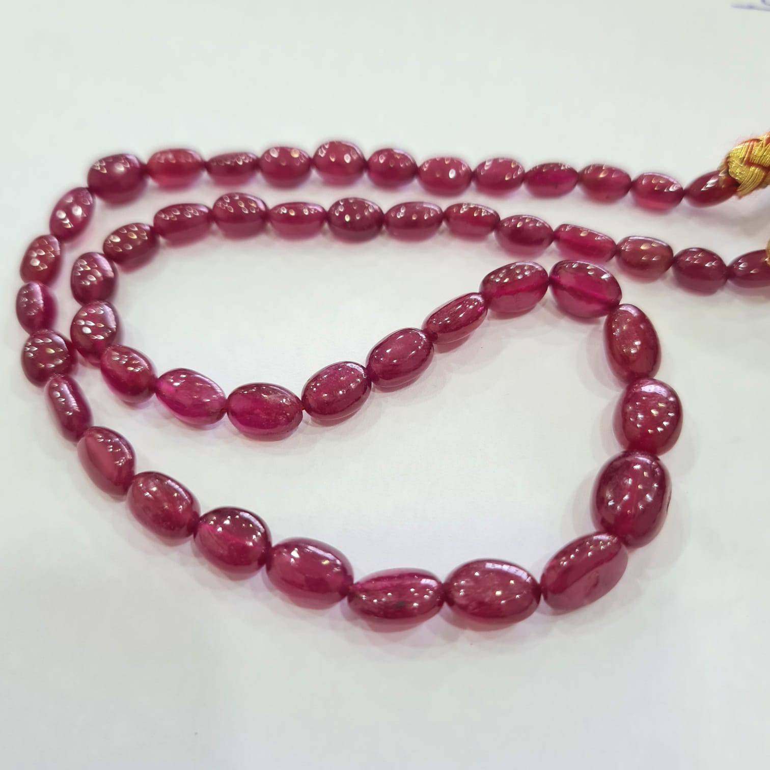 Ruby Beads African Lead Borax 14 Inches | 7-10mm | Certified - The LabradoriteKing