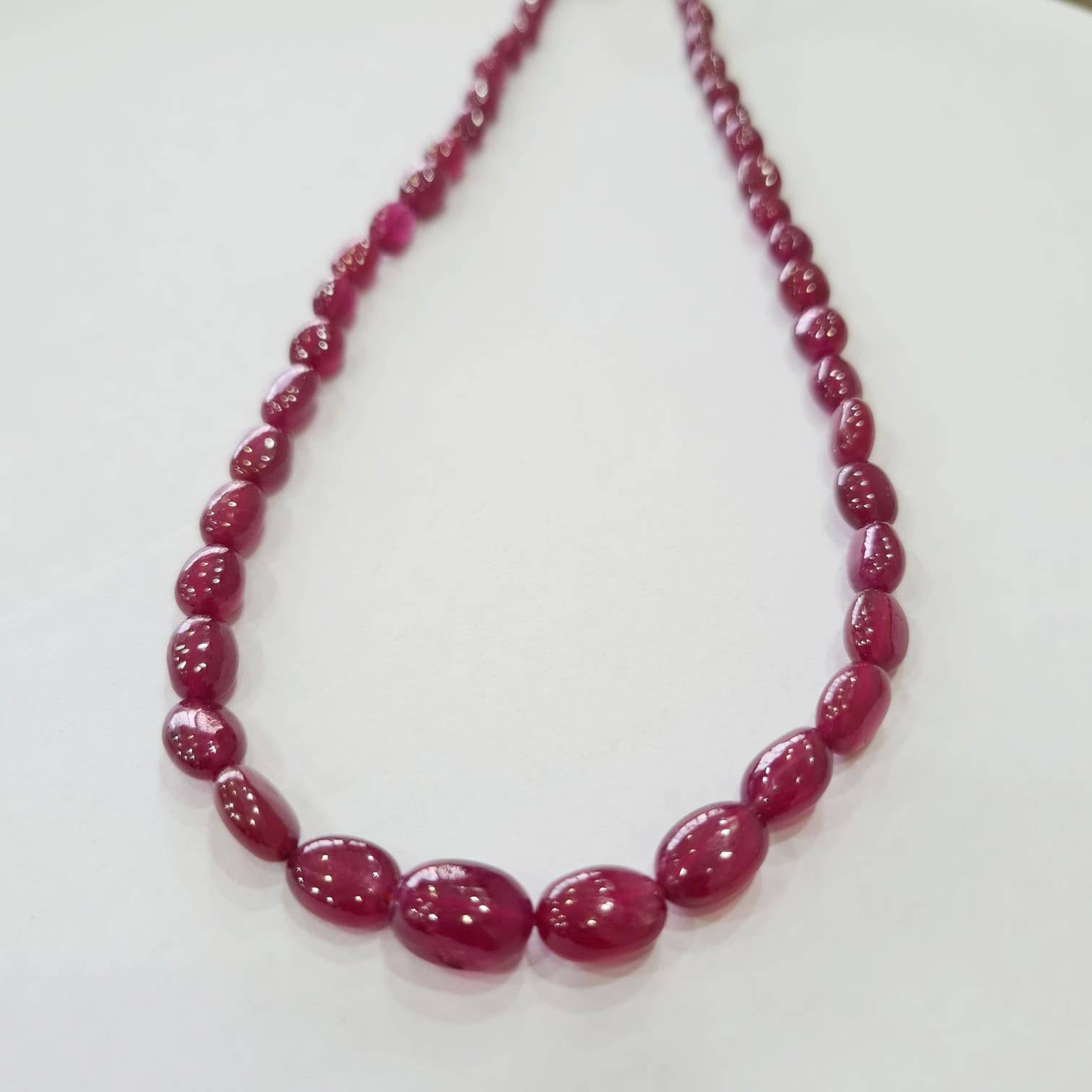 Ruby Beads African Lead Borax 14 Inches | 7-10mm | Certified - The LabradoriteKing