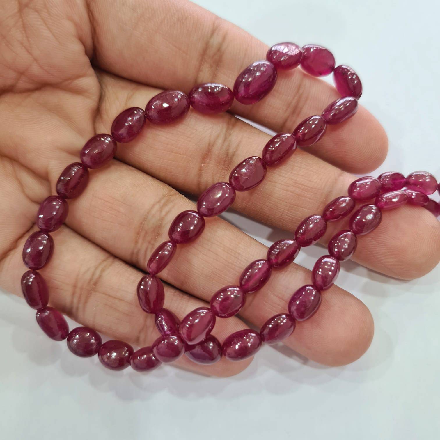 Ruby Beads African Lead Borax 14 Inches | 7-10mm | Certified - The LabradoriteKing