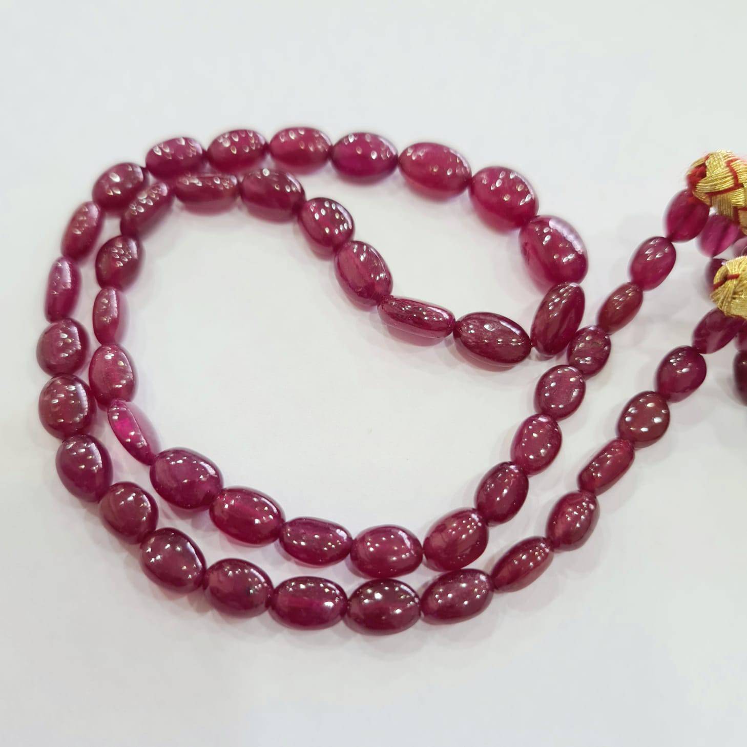 Ruby Beads African Lead Borax 14 Inches | 7-10mm | Certified - The LabradoriteKing