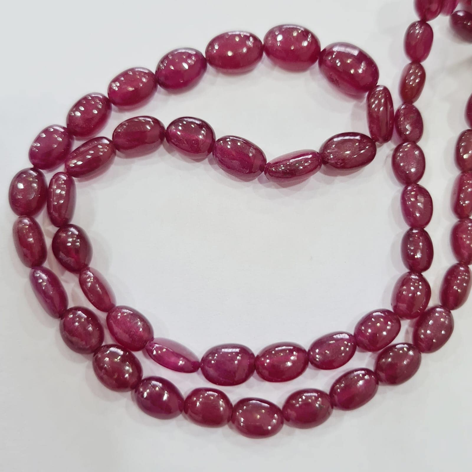 Ruby Beads African Lead Borax 14 Inches | 7-10mm | Certified - The LabradoriteKing