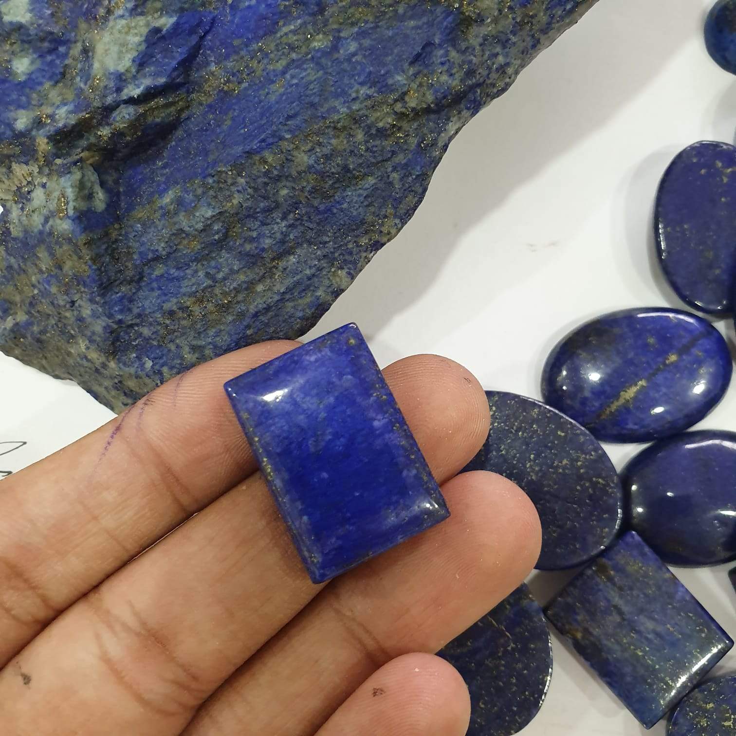 Rusian Lapis Lazuli with Gold Pigment UNTREATED Cabochons 25-38mm Sizes - The LabradoriteKing