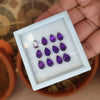 SALE🔥 12 Pcs Natural Amethyst Faceted Gemstones | Pear Shape, Sizes: 8x6mm - The LabradoriteKing