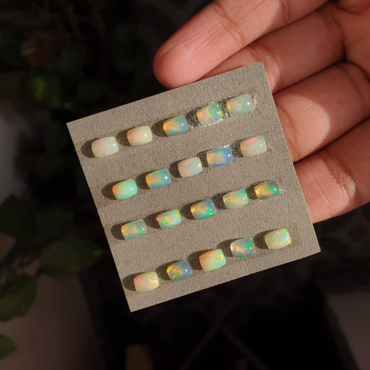 SALE🔥  20 Pcs Natural Opal Cabochon Gemstones | Rectangle Shape, Sizes: 6x4mm - The LabradoriteKing