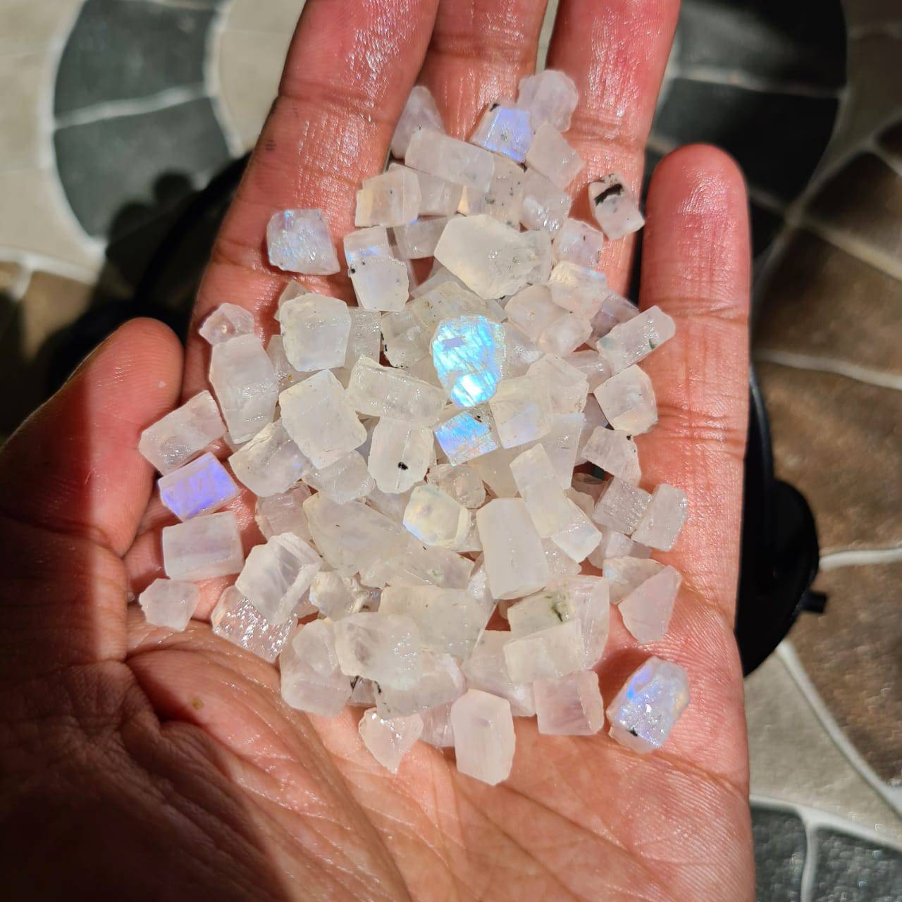 SALE! 30 Pcs of Rainbow Moonstones Cubes | High quality Blue Fire - The LabradoriteKing