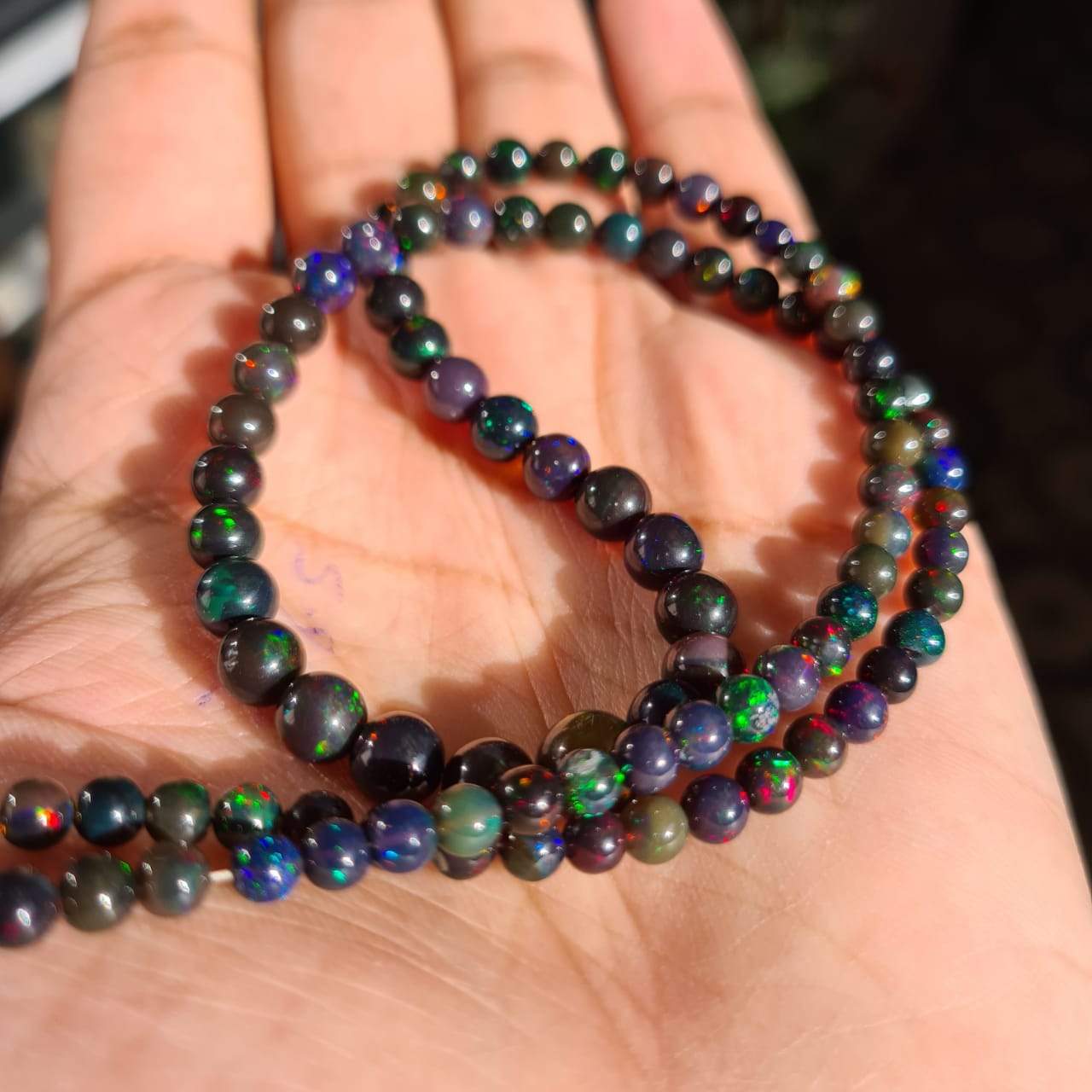 Sale Black Opal Round Sphere Beads | 3-6mm - The LabradoriteKing