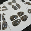 Load image into Gallery viewer, Sapphire Black/Grey Rosecuts Pairs with Flat backs | - The LabradoriteKing