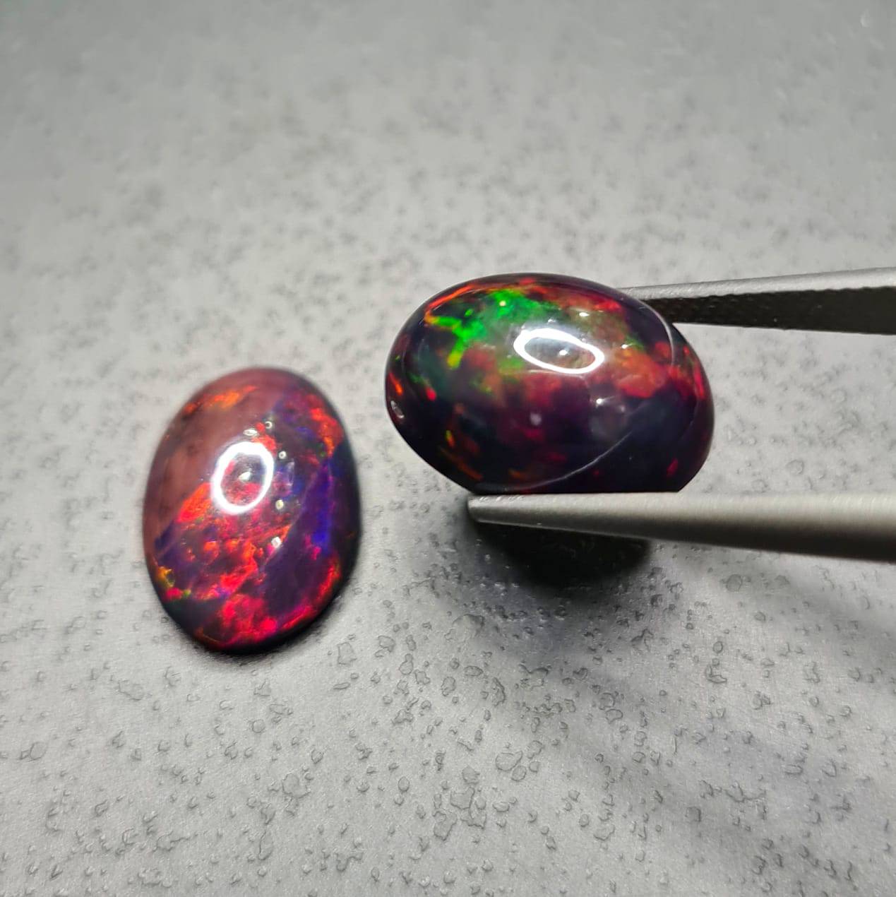 Smoked Black Opal Cabochons 14x10mm cabochons - The LabradoriteKing