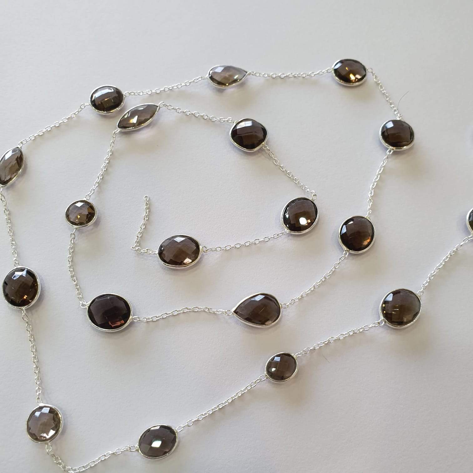 Smoky Quartz Necklace Precious Sterling Silver Jewelry With Clasp - The LabradoriteKing