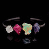Sterling Silver bracelet Cuff - Raw Opal, Moonstone , Ruby and Tanzanite - The LabradoriteKing